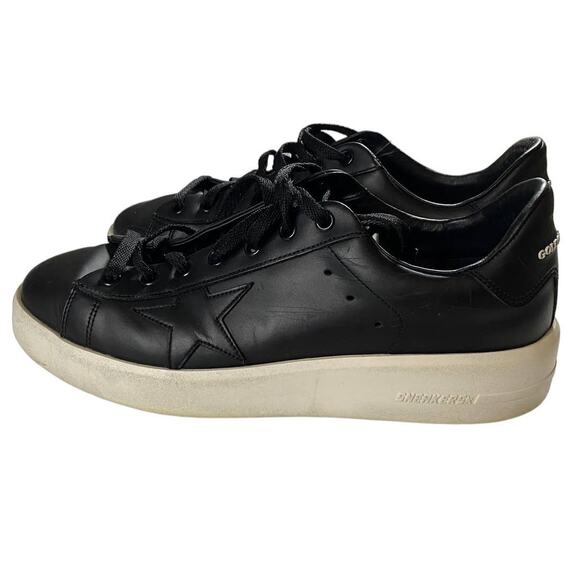 Golden Goose Pure-Star Low Black Leather Sneakers 42 (US 9-9.5) - Picture 1 of 9